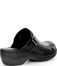 Born Avoca Leather Buckle Hardware Clogs