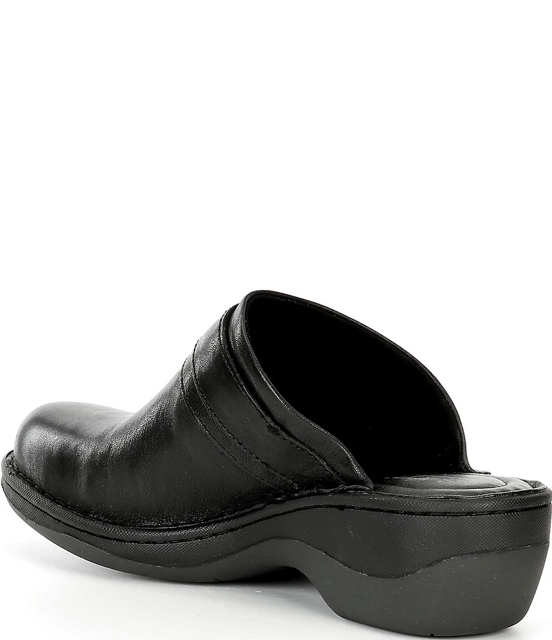 Born Avoca Leather Buckle Hardware Clogs
