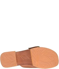 Born Bangle Leather Buckle Platform Slide Sandals