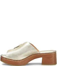 Born Bangle Leather Buckle Platform Slide Sandals