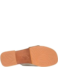 Born Bangle Leather Buckle Platform Slide Sandals