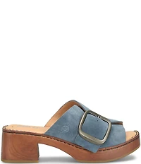 Born Bangle Suede Buckle Platform Slide Sandals