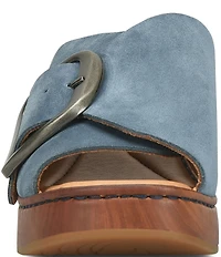 Born Bangle Suede Buckle Platform Slide Sandals