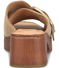 Born Bangle Suede Buckle Platform Slide Sandals