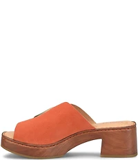Born Bangle Suede Buckle Platform Slide Sandals
