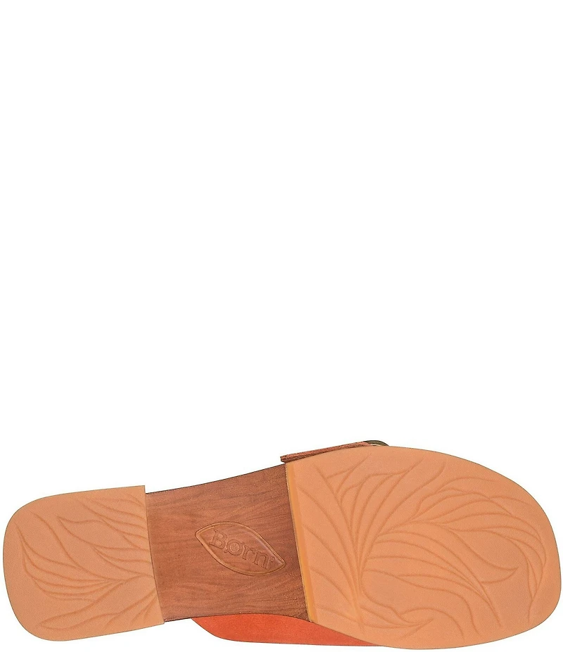 Born Bangle Suede Buckle Platform Slide Sandals