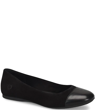 Born Batti Suede Cap Toe Ballet Flats