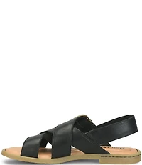 Born Beebe Leather Slingback Flat Sandals