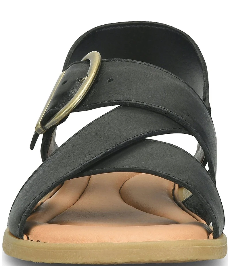 Born Beebe Leather Slingback Flat Sandals