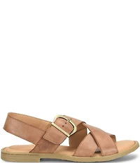 Born Beebe Leather Slingback Flat Sandals