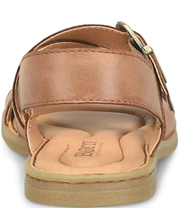 Born Beebe Leather Slingback Flat Sandals