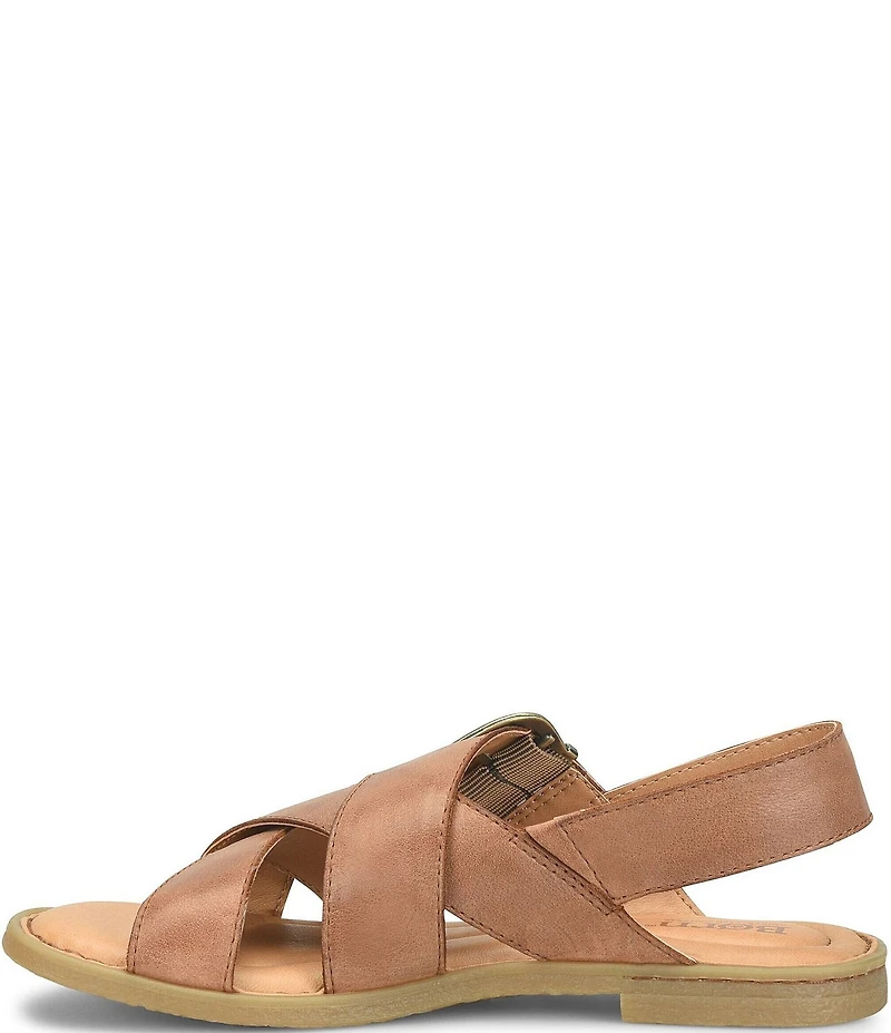Born Beebe Leather Slingback Flat Sandals