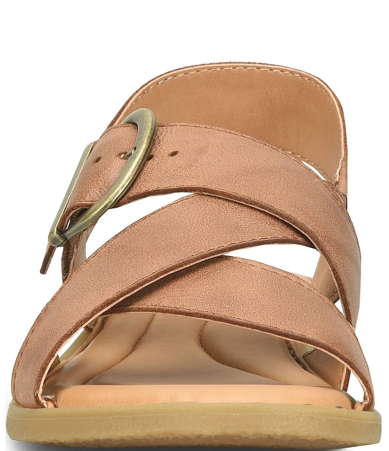 Born Beebe Leather Slingback Flat Sandals