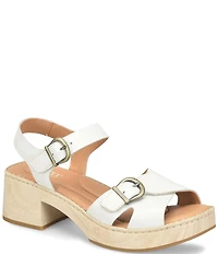 Born Bella Leather Platform Ankle Strap Sandals
