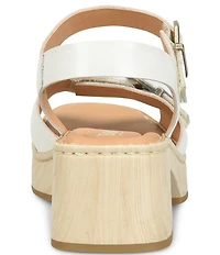 Born Bella Leather Platform Ankle Strap Sandals