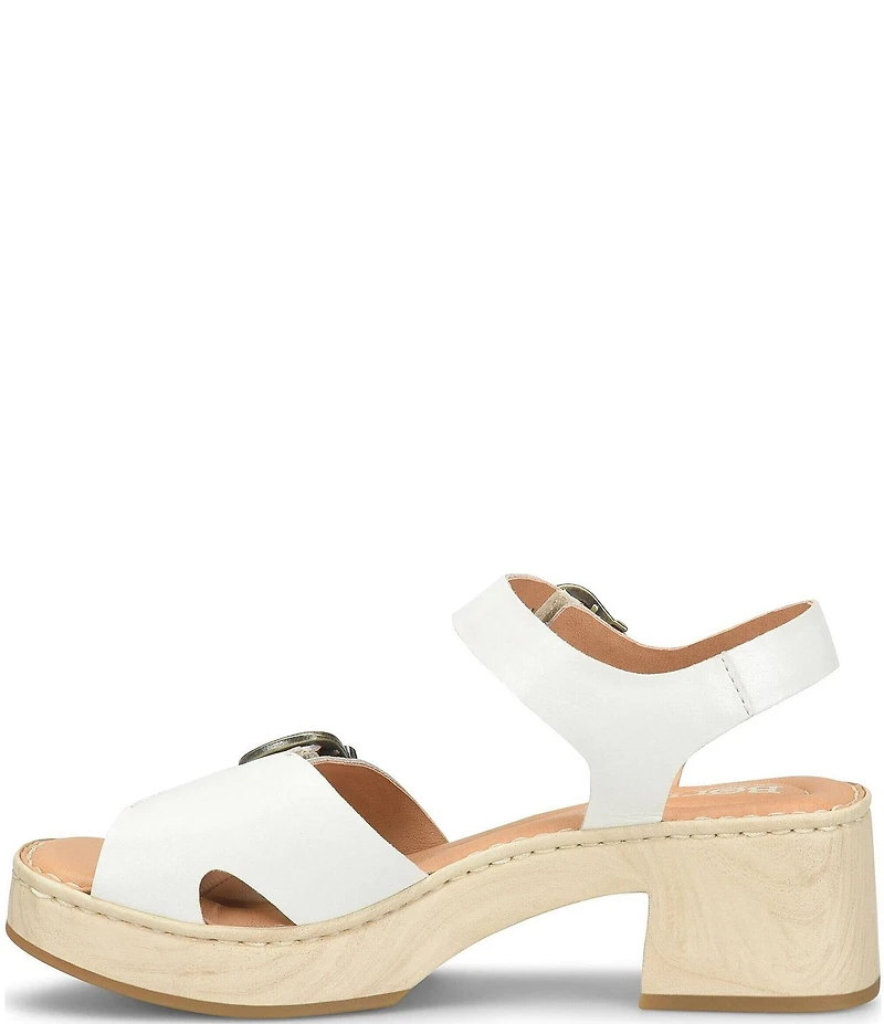 Born Bella Leather Platform Ankle Strap Sandals