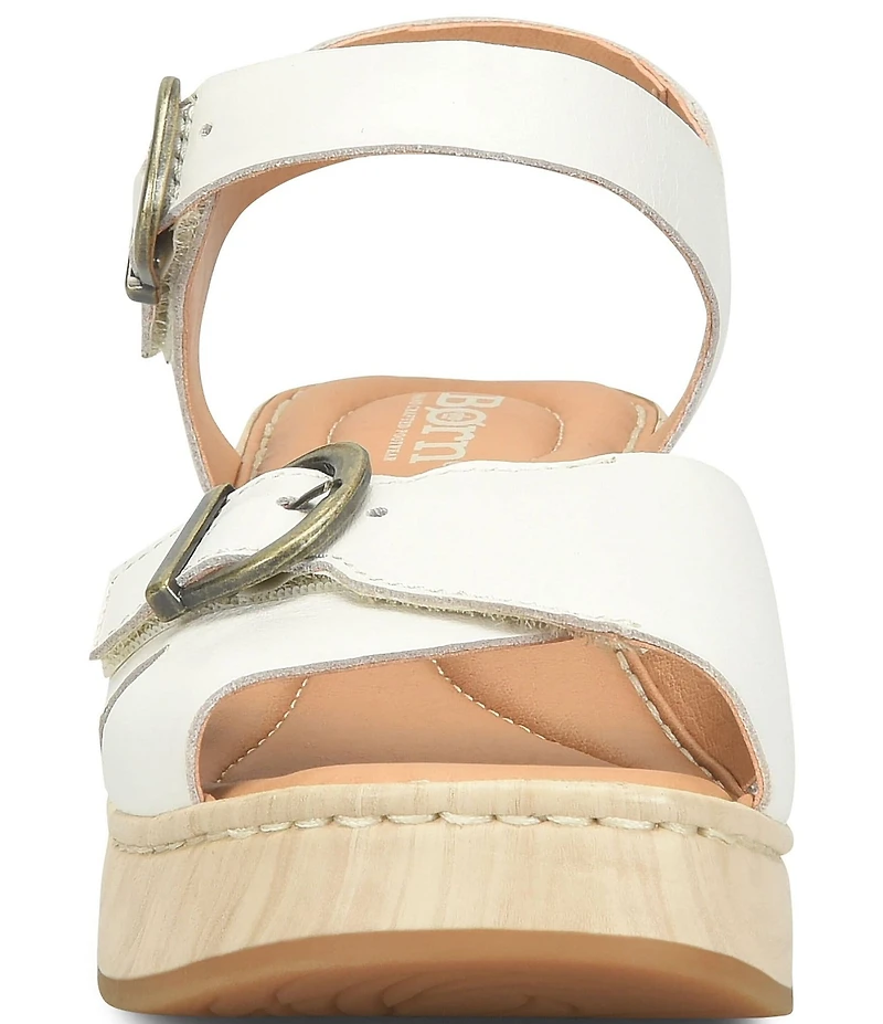 Born Bella Leather Platform Ankle Strap Sandals