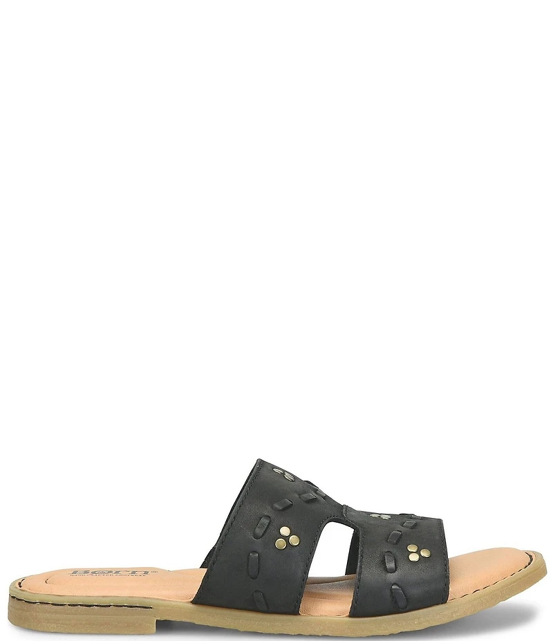 Born Benita Nubuck Studded Slide Sandals