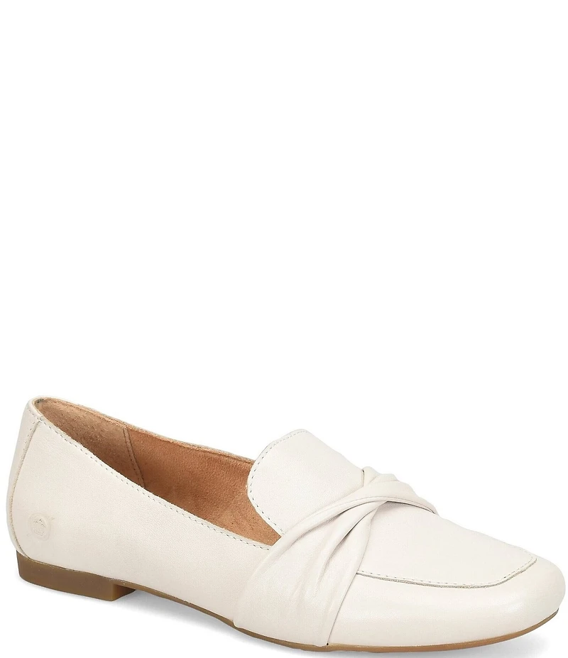Born Bliss Leather Twist Strap Loafers