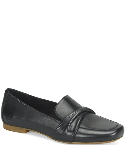 Born Bliss Leather Twist Strap Loafers