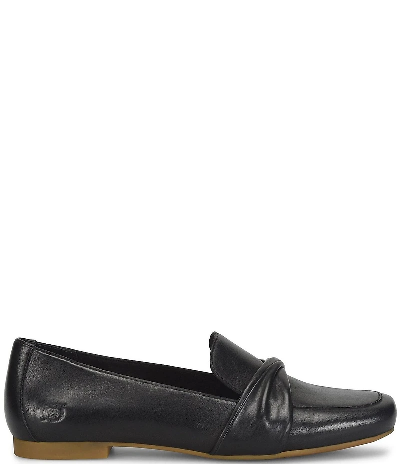 Born Bliss Leather Twist Strap Loafers