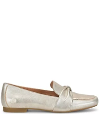 Born Bliss Metallic Leather Twist Strap Loafers