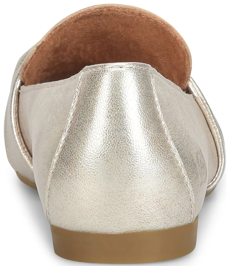 Born Bliss Metallic Leather Twist Strap Loafers