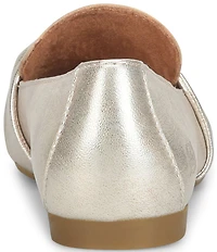 Born Bliss Metallic Leather Twist Strap Loafers