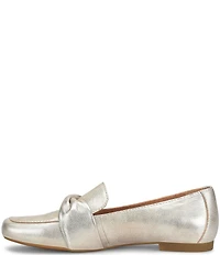 Born Bliss Metallic Leather Twist Strap Loafers