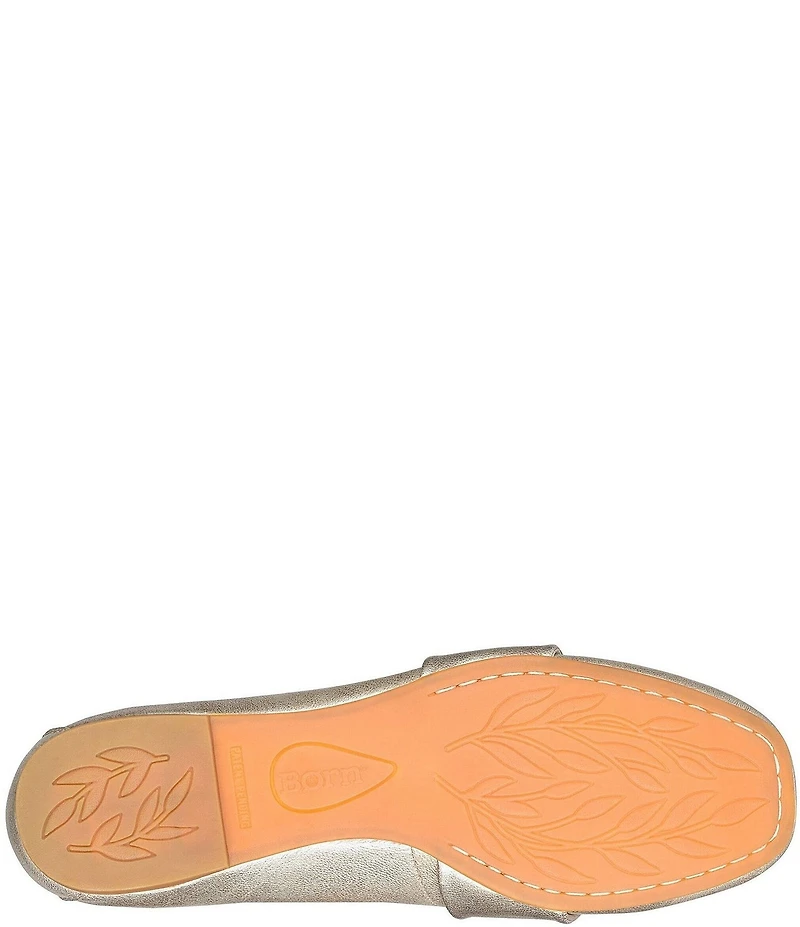 Born Bliss Metallic Leather Twist Strap Loafers