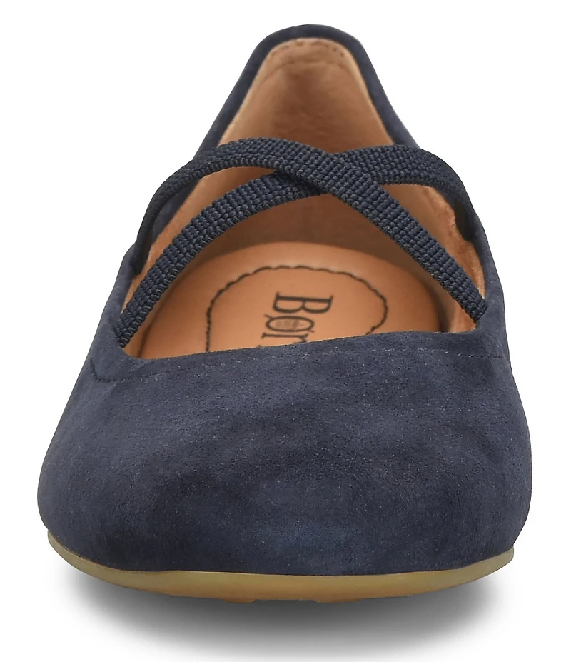 Born Brylee Suede Criss-Cross Straps Ballet Flats