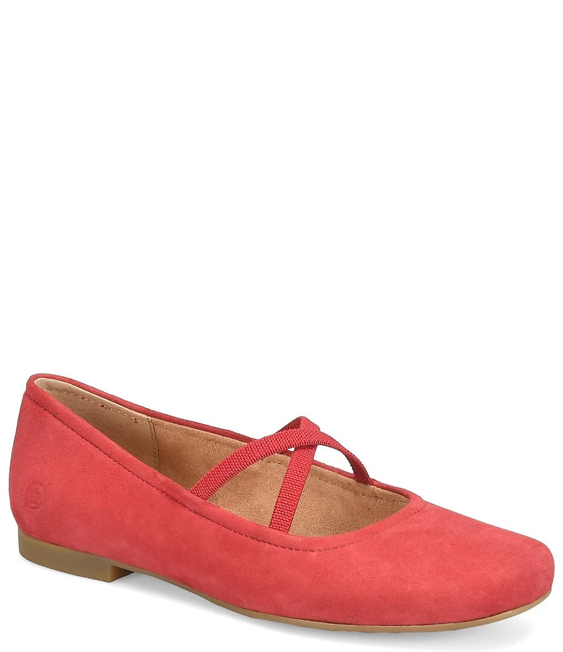 Born Brylee Suede Criss-Cross Straps Ballet Flats
