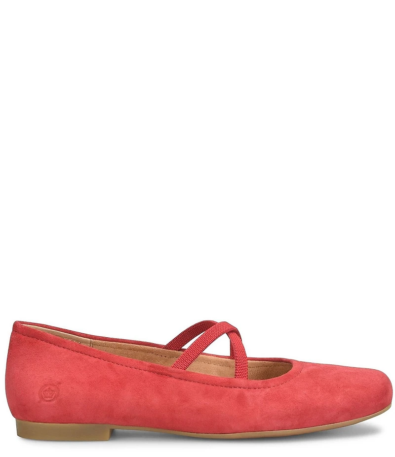 Born Brylee Suede Criss-Cross Straps Ballet Flats