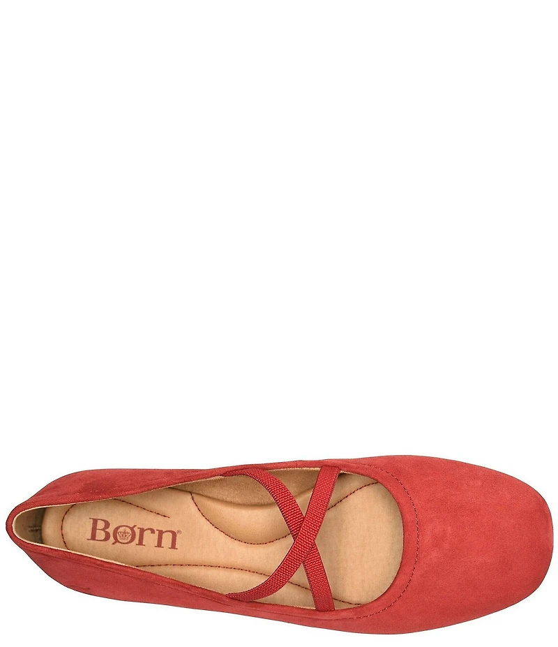 Born Brylee Suede Criss-Cross Straps Ballet Flats