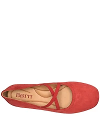 Born Brylee Suede Criss-Cross Straps Ballet Flats