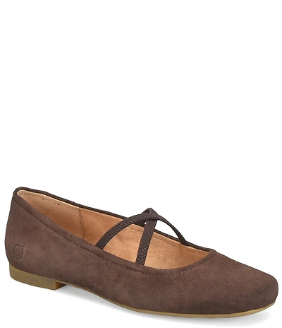 Born Brylee Suede Criss-Cross Straps Ballet Flats