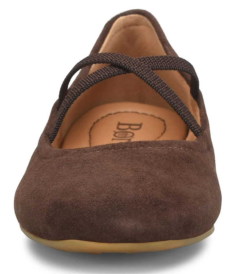 Born Brylee Suede Criss-Cross Straps Ballet Flats