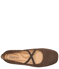 Born Brylee Suede Criss-Cross Straps Ballet Flats