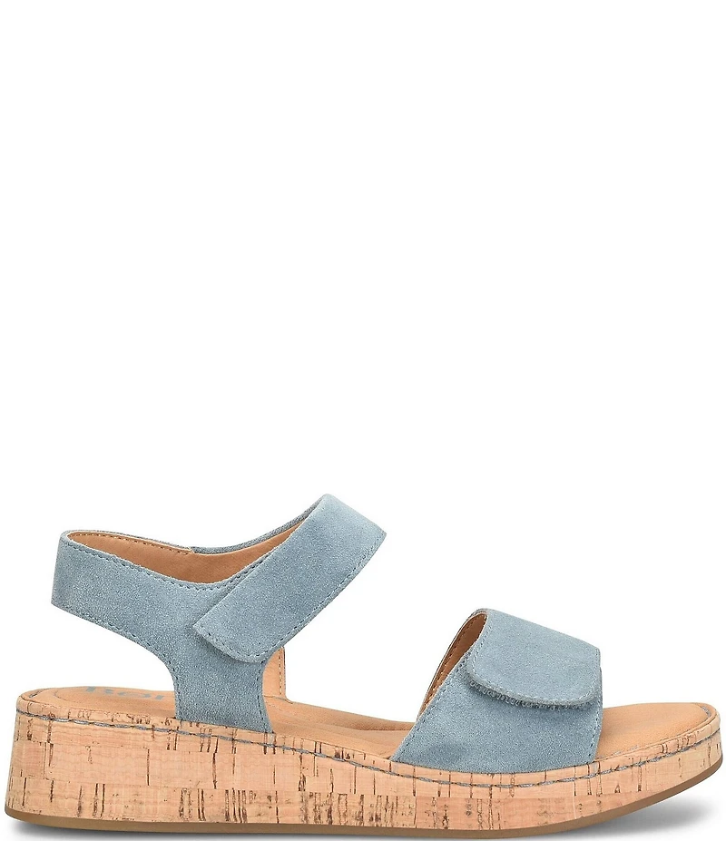 Born Cabnas Suede Hook-and-Loop Ankle Wrap Sandals