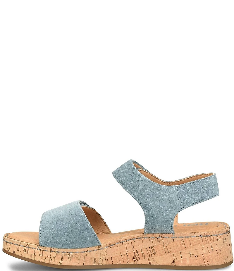 Born Cabnas Suede Hook-and-Loop Ankle Wrap Sandals