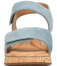 Born Cabnas Suede Hook-and-Loop Ankle Wrap Sandals