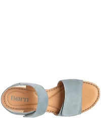 Born Cabnas Suede Hook-and-Loop Ankle Wrap Sandals