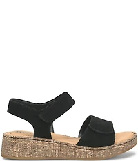 Born Cabnas Suede Hook-and-Loop Ankle Wrap Sandals