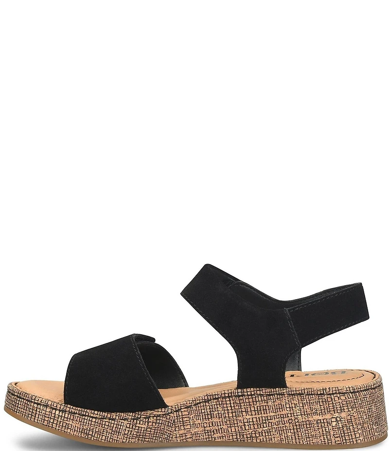 Born Cabnas Suede Hook-and-Loop Ankle Wrap Sandals