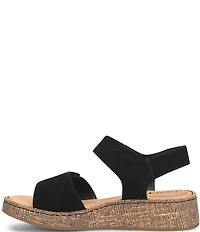 Born Cabnas Suede Hook-and-Loop Ankle Wrap Sandals
