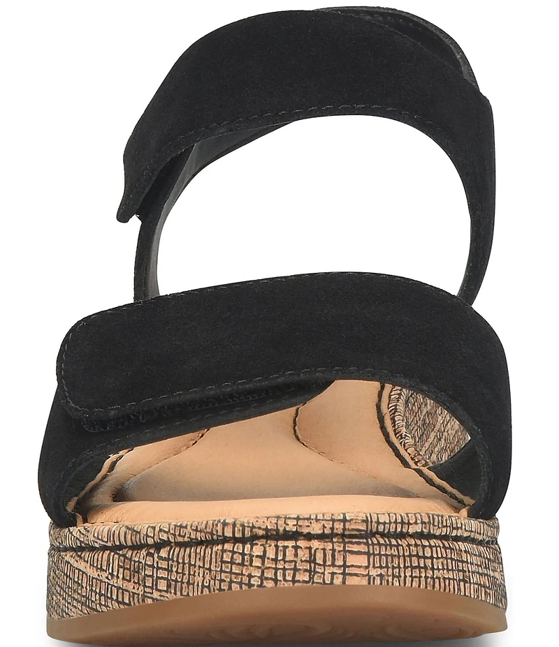 Born Cabnas Suede Hook-and-Loop Ankle Wrap Sandals