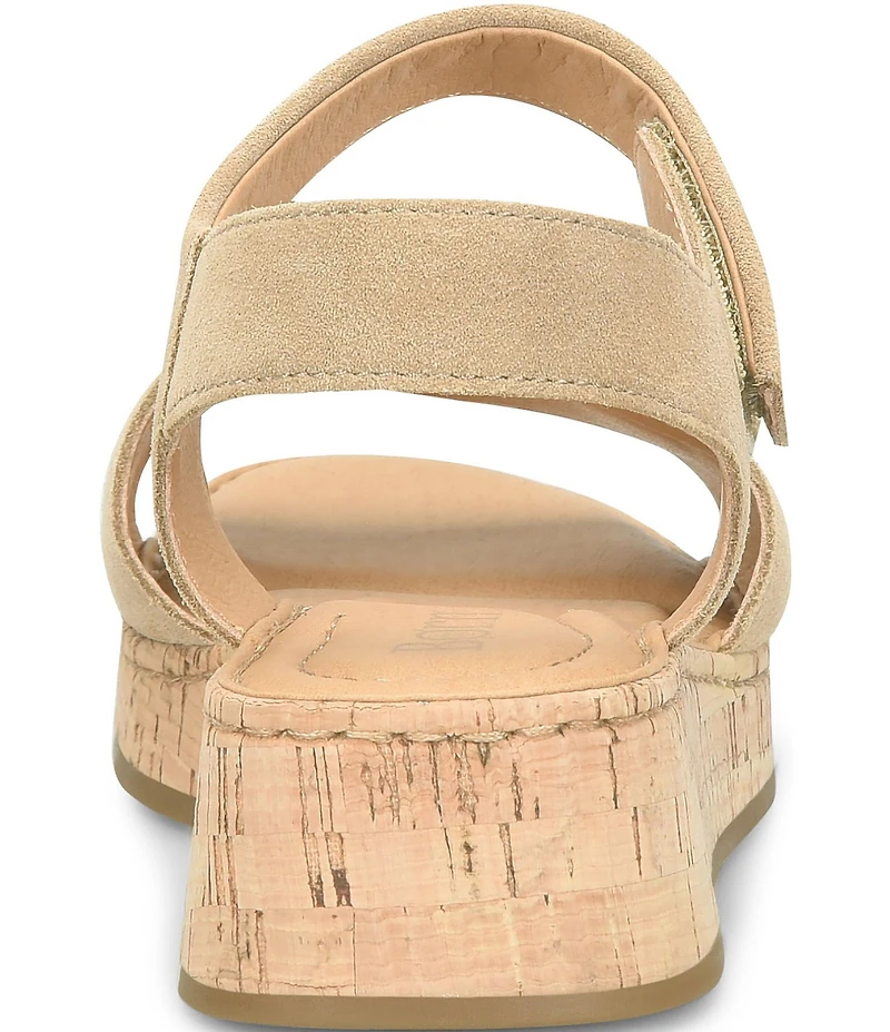 Born Cabnas Suede Hook-and-Loop Ankle Wrap Sandals
