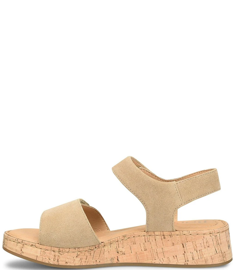 Born Cabnas Suede Hook-and-Loop Ankle Wrap Sandals
