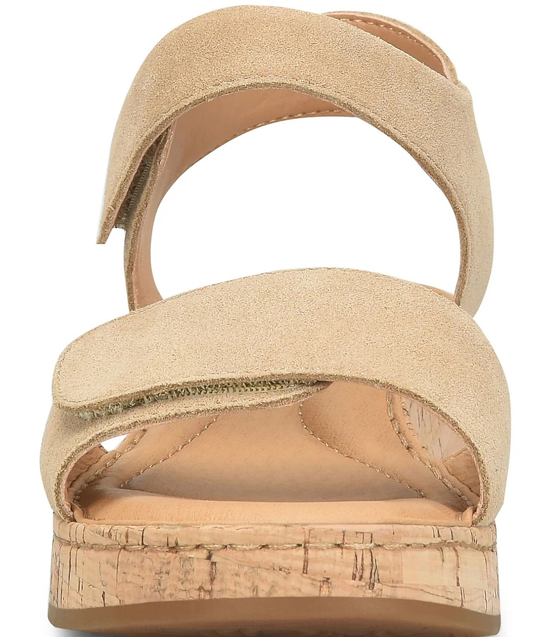 Born Cabnas Suede Hook-and-Loop Ankle Wrap Sandals
