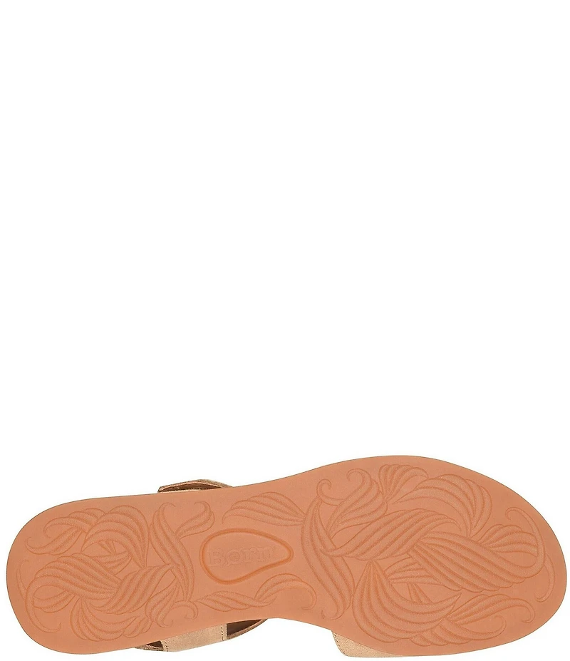 Born Cabnas Suede Hook-and-Loop Ankle Wrap Sandals